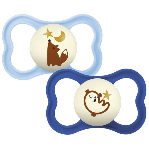 Mam Supreme Night Silicone Soother 6-16m Κωδ 248SBc, 2 Τεμάχια - Γαλάζιο / Μπλε 2