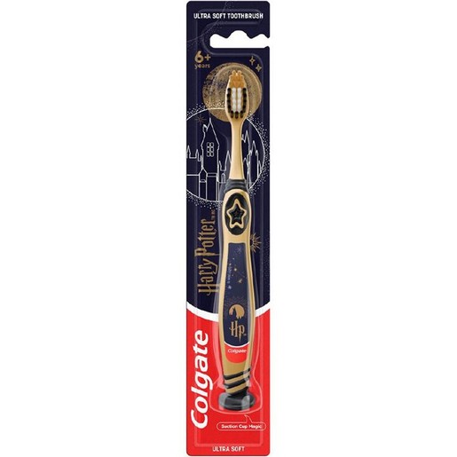 Colgate Kids Harry Potter 6+ Years Ultra Soft Toothbrush Οδοντόβουρτσα Μαλακή Σχεδιασμένη για τις Ανάγκες των Παιδιών 6 Ετών & Άνω 1 Τεμάχιο - Χρυσό Μαύρο 2
