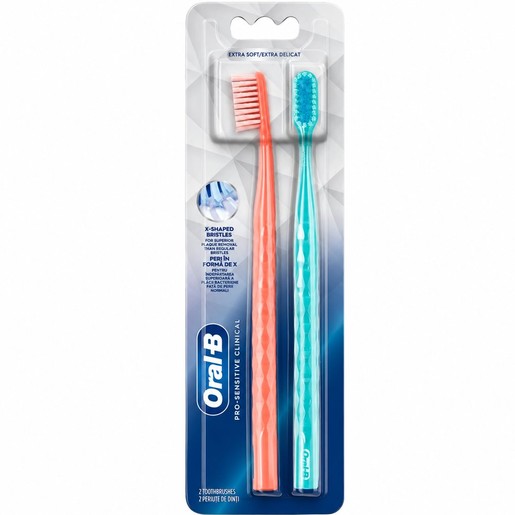 Oral-b Pro-Sensitive Clinical Extra Soft Toothbrush 2 Τεμάχια - Πορτοκαλί / Τιρκουάζ