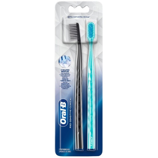 Oral-b Pro-Sensitive Clinical Extra Soft Toothbrush 2 Τεμάχια - Μαύρο / Τιρκουάζ