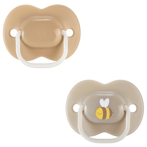 Tommee Tippee Anytime Orthodontic Silicone Soother 18-36m - Καφέ / Εκρού
