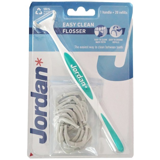 Jordan Easy Clean Flosser 1 Τεμάχιο & Refills 20 Τεμάχια Κωδ 310054 - Πράσινο