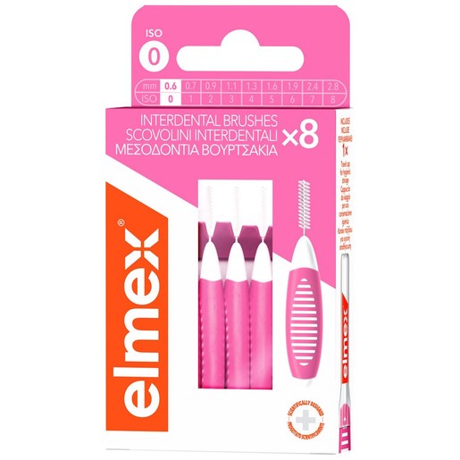 Elmex Interdental Brush 8 Τεμάχια - Size 0 / 0.6mm