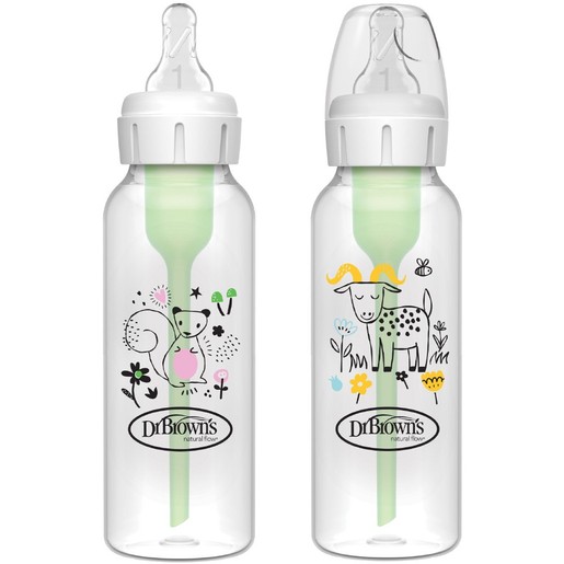 Dr. Brown’s Promo Anti-colic Options+ Spit-up, Burping & Gas 0m+ Κωδ SB82042, 500ml (2x250ml) - Goat/Squirrel