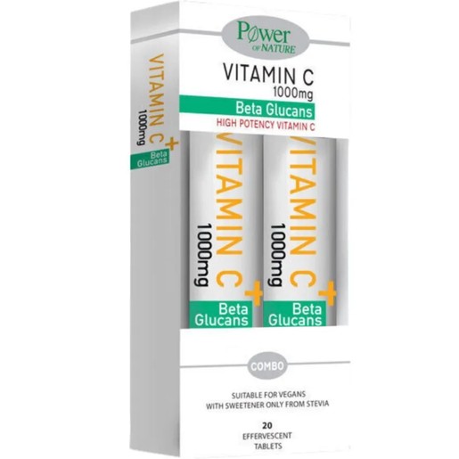 Power Health Promo High Potency Vitamin C 1000mg with Beta Glucans 40 Effer.tabs (2x20 Effer.tabs)