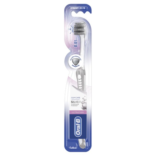 Oral-B Gum Care Silver Ultrathin 0.01 Extra Soft Πολύ Μαλακή Χειροκίνητη Οδοντόβουρτσα με Ίνες Αντιβακτηριακής Προστασίας Oral-B Gum Care Silver Ultrathin 0.01 Extra Soft Πολύ Μαλακή Χειροκίνητη Οδοντόβουρτσα με Ίνες Αντιβακτηριακής Προστασίας