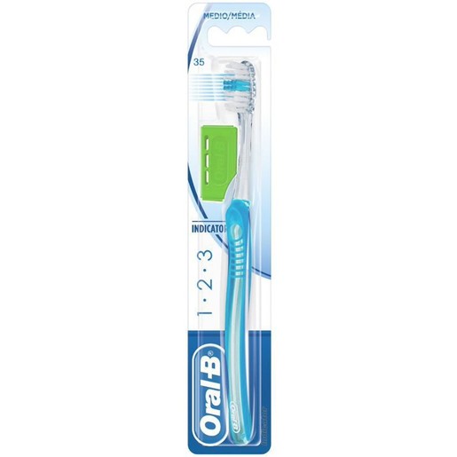 Oral-B 123 Indicator Medium Toothbrush 35mm 1 Τεμάχιο - Γαλάζιο