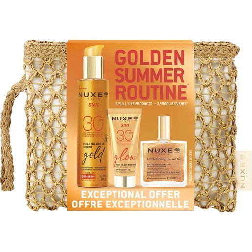 Nuxe Promo Sun Oil Spf30 Gold 150ml & Sun Glow Spf30 Sun-Kissed Fluid 40ml & Huile Prodigieuse Or Dry Oil 50ml & Δώρο Νεσεσέρ 1 Τεμάχιο