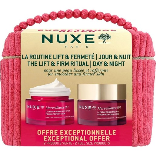 Nuxe Promo Merveillance Lift Firming Powdery Face & Neck Cream 50ml & Concentrated Firming Face & Neck Night Cream 50ml & Δώρο Νεσεσέρ 1 Τεμάχιο