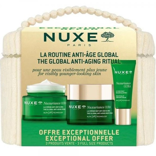 Nuxe Promo  Nuxuriance Ultra The Global Anti-Aging Cream 50ml & Night Cream 50ml & The Eye & Lip Contour Cream 15ml & Δώρο Νεσεσέρ 1 Τεμάχιο