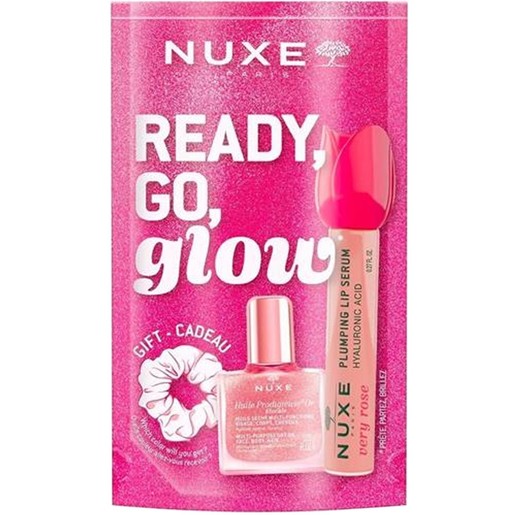 Nuxe Promo Very Rose Hyaluronic Acid Plumping Lip Serum 8ml & Huile Prodigieuse Or Florale Oil 10ml & Δώρο Scrunchie για τα Μαλλιά 1 Τεμάχιο
