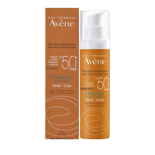 Avene Eau Thermale Cleanance Solaire Tinted SPF50+ Αντηλιακό Γαλάκτωμα Με Χρώμα Για Λιπαρή & Με Τάση Ακμής Επιδερμίδα 50ml Avene Eau Thermale Cleanance Solaire Tinted SPF50+ Αντηλιακό Γαλάκτωμα Με Χρώμα Για Λιπαρή & Με Τάση Ακμής Επιδερμίδα 50ml