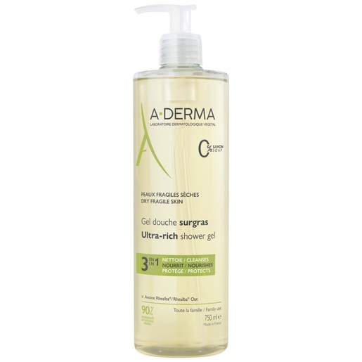 A-Derma Ultra Rich 3-in-1 Shower Gel 750ml A-Derma Ultra Rich 3-in-1 Shower Gel 750ml