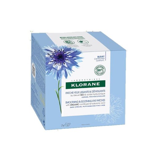 Klorane Bleuet Smoothing & Soothing Eye Patches with Organic Cornflower & hyaluronic Acid 7x2Patces Klorane Bleuet Smoothing & Soothing Eye Patches with Organic Cornflower & hyaluronic Acid 7x2Patces
