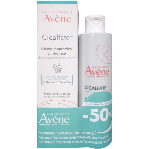 Avene Πακέτο Προσφοράς Cicalfate+ Repairing Protective Cream 100ml & Purifying Cleansing Gel 200ml σε Ειδική Τιμή