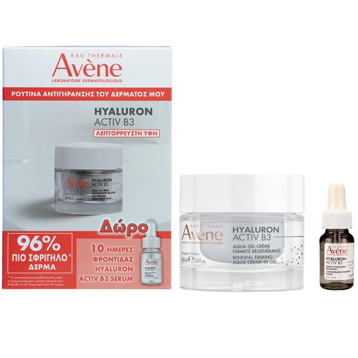 Avene Promo Hyaluron Activ B3 Cell Renewal Aqua Cream-in-Gel Light Texture 50ml & Δώρο Concentrated Plumping Serum 10ml