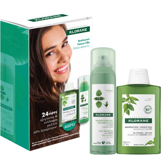 Klorane Promo Dry Shampoo with Nettle 150ml & Δώρο Oily Hair Shampoo with Nettle 200ml