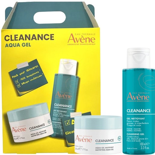 Avene Promo Cleanance Mattifying Aqua-Gel 50ml & Δώρο Cleansing Gel 100ml