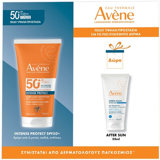Avene Promo Intense Protect Spf50+, 150ml & Δώρο After Sun Restorative Lotion for Face & Body Travel Size 50ml