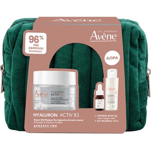 Avene Hyaluron Activ B3 Cellular Regeneration Aqua Gel-Cream 50ml & Δωρο Vitamin Activ Cg Radiance Concentrated Serum 10ml & Δώρο Make Up Removing Micellar Water 100ml & Νεσεσέρ 1 Τεμάχιο