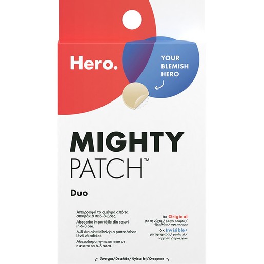 Hero. Mighty Patch Duo The Original 6 Τεμάχια & Invisible+ 6 Τεμάχια Hero. Mighty Patch Duo The Original 6 Τεμάχια & Invisible+ 6 Τεμάχια