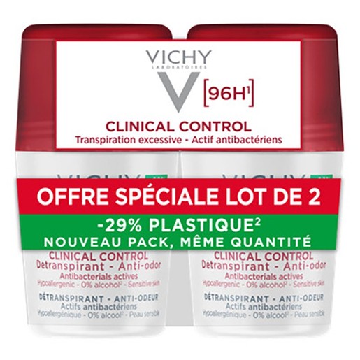 Vichy Promo Clinical Control 96h Roll-On Deodorant 100ml (2x50ml)