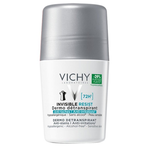 Vichy 72h Invisible Resist Anti-Stains & Anti-Irritations Detranspirant Roll-On 50ml