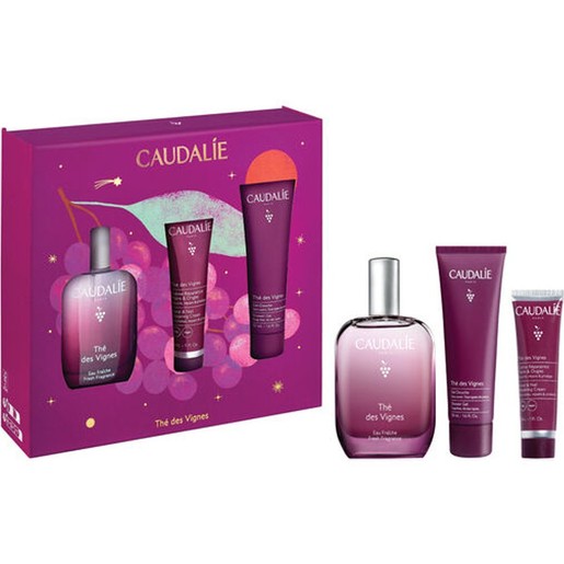 Caudalie Promo The Des Vignes Fresh Fragrance 50ml & Hand & Nail Repairing Cream 30ml & Shower Gel 50ml