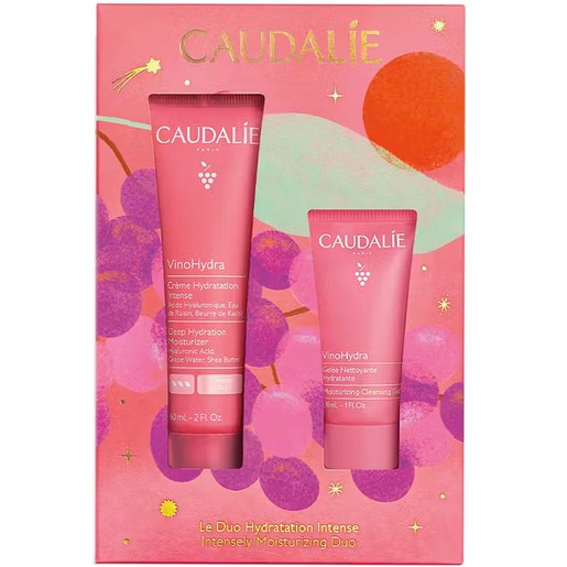 Caudalie Promo VinoHydra Moisturizing Cleansing Gel 30ml & Deep Hydration Moisturizer Dry Skin Cream 60ml
