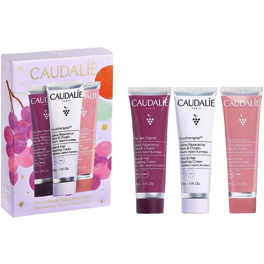 Caudalie Promo Repairing Hand & Nail Cream The Des Vignes 30ml & Vinotherapist 30ml & Rose de Vigne 30ml