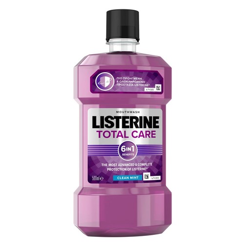 Listerine Total Care Clean Mint Στοματικό Διάλυμα με Έξι Οφέλη για πιο Προηγμένη & Ολοκληρωμένη Προστασία 500ml Listerine Total Care Clean Mint Στοματικό Διάλυμα με Έξι Οφέλη για πιο Προηγμένη & Ολοκληρωμένη Προστασία 500ml