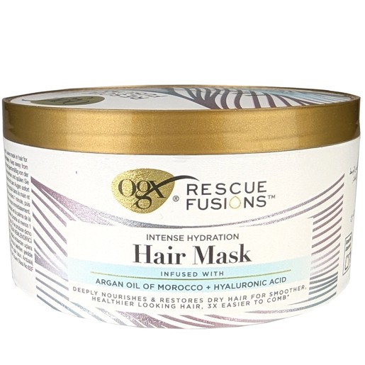 OGX Rescue Fusions Argan Oil of Morocco & Hyaluronic Acid Intense Hydration Hair Mask 285ml OGX Rescue Fusions Argan Oil of Morocco & Hyaluronic Acid Intense Hydration Hair Mask 285ml
