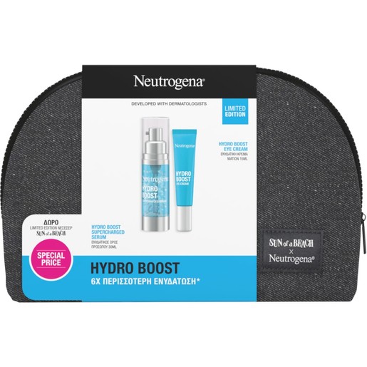 Neutrogena Promo Hydro Boost Supercharged Serum 30ml & Eye Cream 15ml & Δώρο Sun of a Beach Limited Edition Νεσεσέρ 1 Τεμάχιο