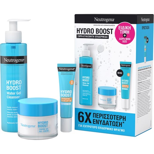Neutrogena Promo Hydro Boost Water Gel Cleanser 200ml & Gel Cream 50ml & Δώρο Hydrating Fluid Spf50, 15ml Neutrogena Promo Hydro Boost Water Gel Cleanser 200ml & Gel Cream 50ml & Δώρο Hydrating Fluid Spf50, 15ml