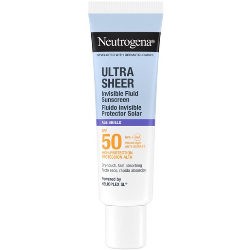 Neutrogena Ultra Sheer Age Shield Sunscreen Invisible Spf50 Fluid 50ml