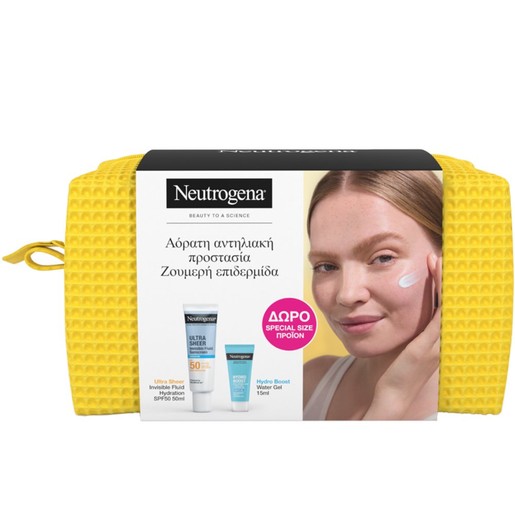 Neutrogena Promo Ultra Sheer Hydration Sunscreen Invisible Spf50 Fluid 50ml & Δώρο Hydro Boost Water Gel 15ml & Νεσεσέρ 1 Τεμάχιο
