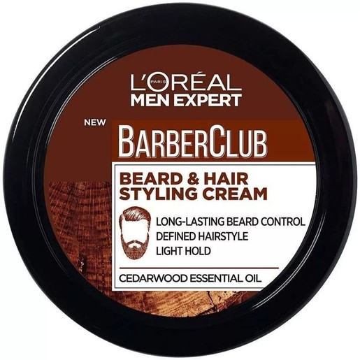 L\'Oreal Paris Men Expert BarberClub Beard & Hair Light Hold Styling Cream 75ml L\'Oreal Paris Men Expert BarberClub Beard & Hair Light Hold Styling Cream 75ml