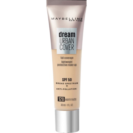 Maybelline Dream Urban Cover Make-Up Spf50, 128 Warm Nude 30ml Maybelline Dream Urban Cover Make-Up Spf50, 128 Warm Nude 30ml