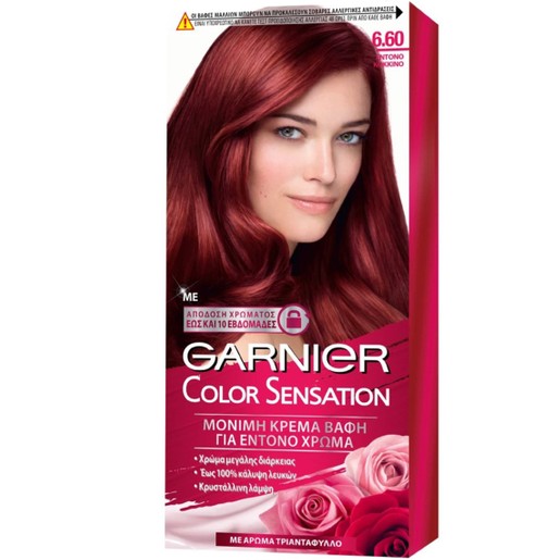 Garnier Color Sensation Permanent Hair Color Kit 1 Τεμάχιο - 6.60 Έντονο Κόκκινο