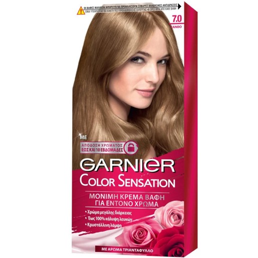 Garnier Color Sensation Permanent Hair Color Kit 1 Τεμάχιο - 7.0 Ξανθό