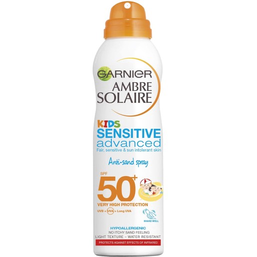 Garnier Ambre Solaire Kids Sensitive Advanced Anti-Sand Spray Spf50 Παιδικό Αντηλιακό Πολύ Υψηλής Προστασίας 200ml Garnier Ambre Solaire Kids Sensitive Advanced Anti-Sand Spray Spf50 Παιδικό Αντηλιακό Πολύ Υψηλής Προστασίας 200ml