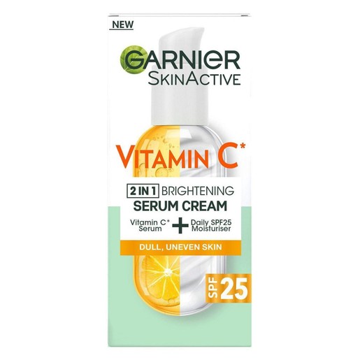 Garnier Skin Active Vitamin C 2 in 1 Brightening Serum Cream Spf25, 50ml Garnier Skin Active Vitamin C 2 in 1 Brightening Serum Cream Spf25, 50ml