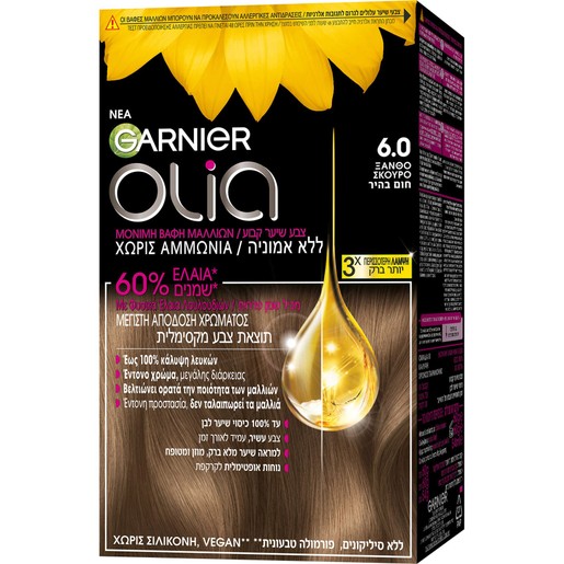 Garnier Olia Permanent Hair Color 1 Τεμάχιο - 6.0 Ξανθό Σκούρο