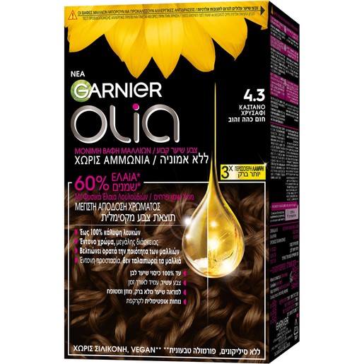 Garnier Olia Permanent Hair Color 1 Τεμάχιο - 4.3 Καστανό Χρυσαφί