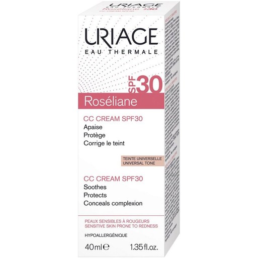 Uriage Eau Thermale Spf30 Roseliane CC Cream Ενυδατική Καταπραϋντική Αντηλιακή Κρέμα Κατά της Ερυθρότητας με Χρώμα 40ml Uriage Eau Thermale Spf30 Roseliane CC Cream Ενυδατική Καταπραϋντική Αντηλιακή Κρέμα Κατά της Ερυθρότητας με Χρώμα 40ml