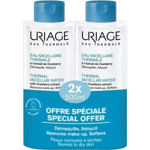 Uriage Promo Eau Thermale Micellar Water with Cranberry Extract Normal to Dry Skin 1Lt (2x500ml) Uriage Promo Eau Thermale Micellar Water with Cranberry Extract Normal to Dry Skin 1Lt (2x500ml)