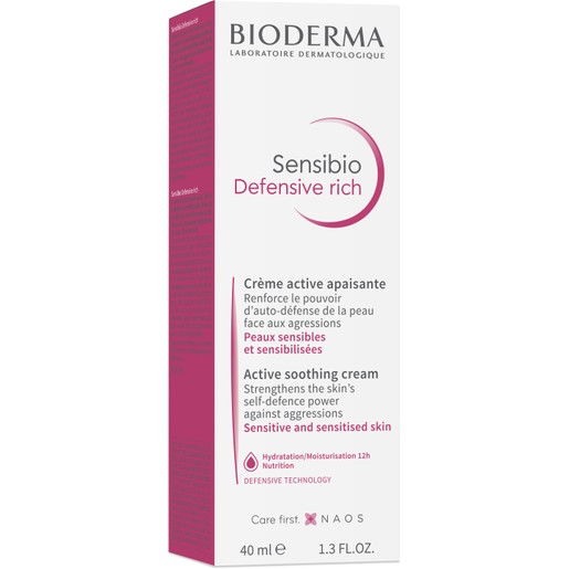 Bioderma Sensibio Defensive Rich Active Soothing Cream Πλούσια Κρέμα Προσώπου, Λαιμού για Ενυδάτωση & Προστασία 40ml Bioderma Sensibio Defensive Rich Active Soothing Cream Πλούσια Κρέμα Προσώπου, Λαιμού για Ενυδάτωση & Προστασία 40ml