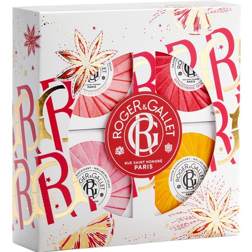 Roger & Gallet Promo Wellbeing Soaps Collection Fleur de Figuier 50g & Gingembre Rouge 50g & Bois d\' Orange 50g & Rose Soap Bar 50g
