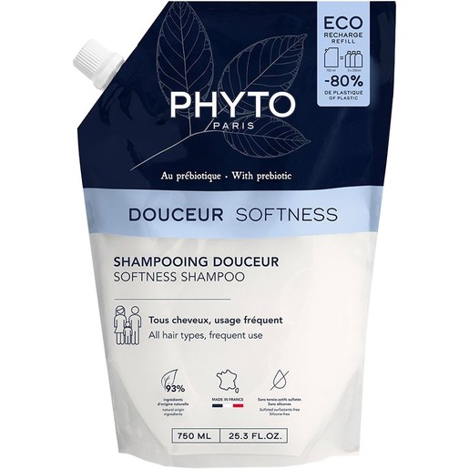 Phyto Douceur Softness Shampoo for All Hair Types - 750ml Refill