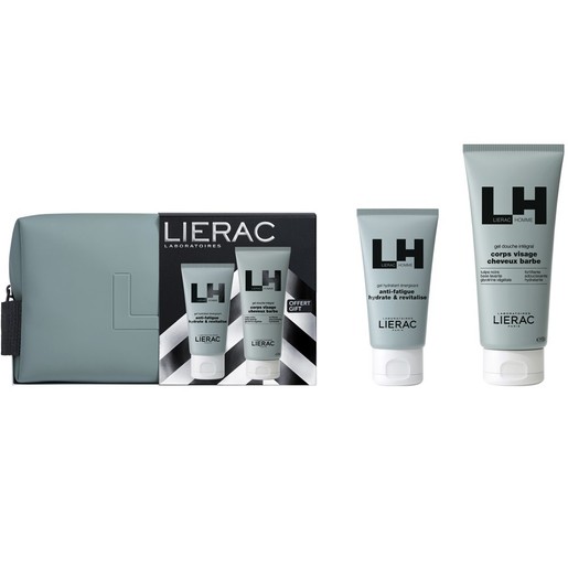Lierac Promo Homme Anti-Fatigue Hydrate & Revitalize Gel 50ml & Shower Gel 200ml & Δώρο Νεσεσέρ 1 Τεμάχιο